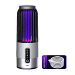 Solar Powered & USB Rechargeable Mosquito Lamp With Adjustable 2/4/6H Timer Folding Hanging Ring Warm Light & Mosquito-Killing 2 Modes Outdoor Indoor Use