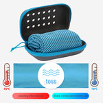 LinkMejor 1 PCS Quick-Dry Cooling Towels with Storage Box Soft Breathable Sweat Absorption Cold Head Scarves for Sports Running Yoga Gym