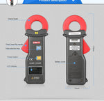 LinkMejor UT251C Electric Leak Clamp Meter 600A High Precision Auto Range Amperometric Clamp Professional LCD Digital Ammeter RS-232 Interface Overload Protection