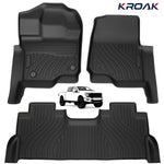 3pcs Floor Mats Set For Ford F250 F350 F450 F550 2017-2025 All Weather TPE Crew Cab Bucket Seat Under Seat Storage Waterproof Easy Clean Non Toxic Odorless Thermoplastic Elastomer