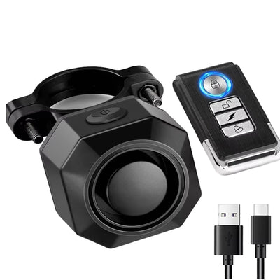 LinkMejor 110dB Bicycle Anti-theft Alarm Lock Wireless Control 70m Range 180 Days Standby USB Rechargeable Waterproof Vibration Alarm for Electric Scooter Bicycle Motorcycle Security Device