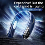 Tevorex Portable Neck-Mounted Fan 5 Gears Wind Adjustable 360° Surround Air Duct 24h Long Battery Ultra-Quite Operation Rechargeable Cooler Fan with LED Digital Display for Home Office Sport