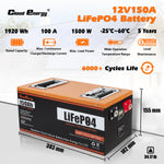 [US Direct] Cloudenergy 12V 150Ah LiFePO4 Deep Cycle Battery 1920Wh 1280W Built-in 100A BMS Perfect for RV Solar Marine Perfect Replace Most of Backup Power and Off Grid Applications CL12-150