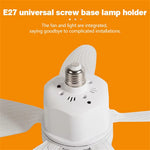 Elfeland E27 LED Ceiling Fan Light Remote Control 3-Speed Fan & 3-Color Temperature Dimmable With 2/4H Timer Removable Blades for Dining Room Bedroom Living Room