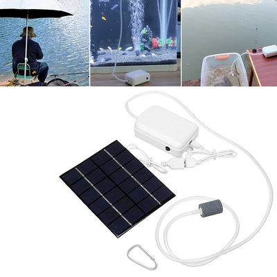 Household Oxygen Pump Solar Powered Low Noise Air Pump For Outdoor Pool Pond Balcony Aquarium Accessories Fishing