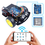 LinkMejor 2WD Smart Automation Robot Car Kit For ESP8266 ESP12E D1 Wifi Board For Arduino Programming Starter Smart Electronic Robotic Kit