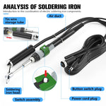LinkMejor T12A Desoldering Station Soldering Iron EU Plug Hot Air Gun Suction Tin Gun 150W Adjustable Temperature OLED Display STM32 Control
