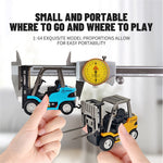 LinkMejor HG4-244 RTR 1/64 2.4G Mini RC Car Alloy Forklift with Trailer Suppprt App Remote Control LED Light Sound Engineering Vehicle Desktop Toys Model Collection Gift For Boys