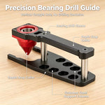 LinkMejor Flat Vertical Drilling Jig 6mm 8mm 10mm Replaceable Drill Sleeves Woodtable MFT Woodworking Positioning Hole Puncher