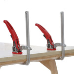 LinkMejor 2PCS/4PCS Alloy Steel Upgrade Quick Ratchet Track Saw Guide Rail Clamp MFT Clamp for MFT Table and Guide Rail System Woodworking Clamp