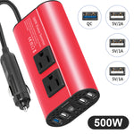 12V to 220V Car Inverter Modified Sine Wave Car Power Converter 500W Peak Power Quick and Smart Charging
