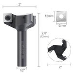 1/2 Inch Shank 3 Flutes Router Bit CNC Carbide Spoilboard Surfacing Slab Flattening Milling Cutter with 2" Cutting Diameter