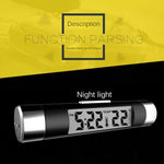 Car Air Outlet Thermometer Time Display High Precision Electronic Digital Car Clock LED Thermometer with Back Luminous