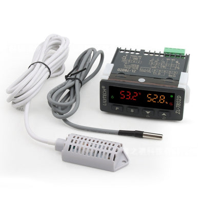 ZL7802D Digital Temperature Humidity Controller Dual LED Display NTC Sensor PID Control Safety Alarm IP65 Proof for Egg Incubator Greenhouse Wine Cellar