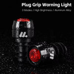 WEST BIKING 2Pcs Bicycle Handlebar Plug Grip Taillight MTB Warning Rear Lights for 22.2mm Bar 3 Modes Bike Light Cycling Safety
