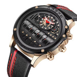 Luxury Multifunctional Electronic Quartz Watch Luminous Waterproof Date Display High-quality Leather Strap Men's Wristwatch