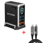 [GaN Tech] LinkMejor® BW-S31 240W 6-Port USB PD Charger 4USB-C+2USB-A QC PD Digital Display Fast Charging Desktop Charging Station for iPhone 16 16 Pro 15 14 13 Pro Max for MacBook Pro for Airpods for Apple Watch