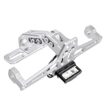 12V CNC Motorcycle Alloy License Number Plate Holder Bracket LED Lights Universal