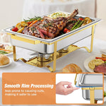 LinkMejor 4 Pack Chafing Dishes for Buffet 11QT Large Size & Stackable Stainless Steel Chafing Dish Buffet Set Rectangular Food Warmers for Parties Buffet Catering Supplies