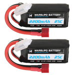 LinkMejor 7.6V 2200mAh 25C 2S Lipo Battery T Plug with XT60 Adapter for RC Model Toys