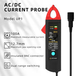 LinkMejor UP1 AC/DC Current Probe, 10A/100A Clamp 100mV/A 10mV/A Output BNC Interface 12.7mm Jaw non-contact checks USB Type-C Rechargeable Oscilloscope