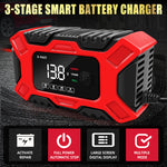 LinkMejor 12V 6A Large Screen Digital Display Battery Charger Pulse Repair for Car Motorcycle Dry Water Lead-acid Batteries