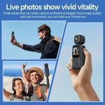 Q3 Portable Action Camera 4K Ultra HD Dual Lens Mini Recorder WiFi Night Vision 2000mAh Battery Loop Recording for Sports Travel Vlogging Outdoor