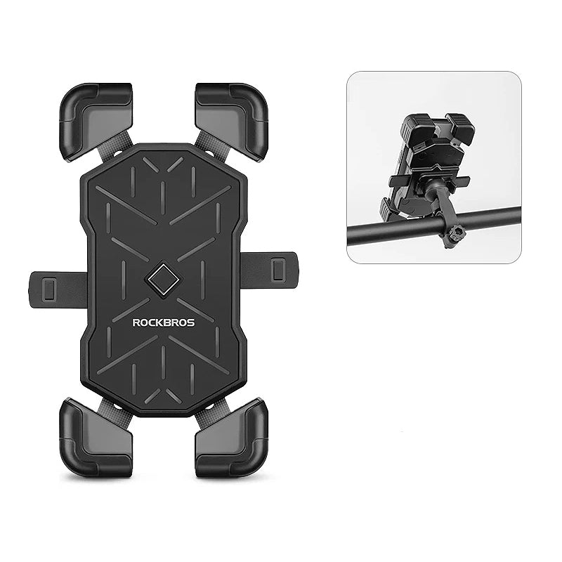 LinkMejor Bicycle Phone Holder Bracket Shockproof Automatic Lock Anti-shake Motorcycle Scooter Bike Phone Mount Cycling Support