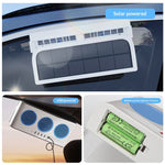 F-819 Solar Car Fan Triple-Fan Exhaust Ventilator USB/Battery Powered Window Air Cooler With Emergency Warning Light