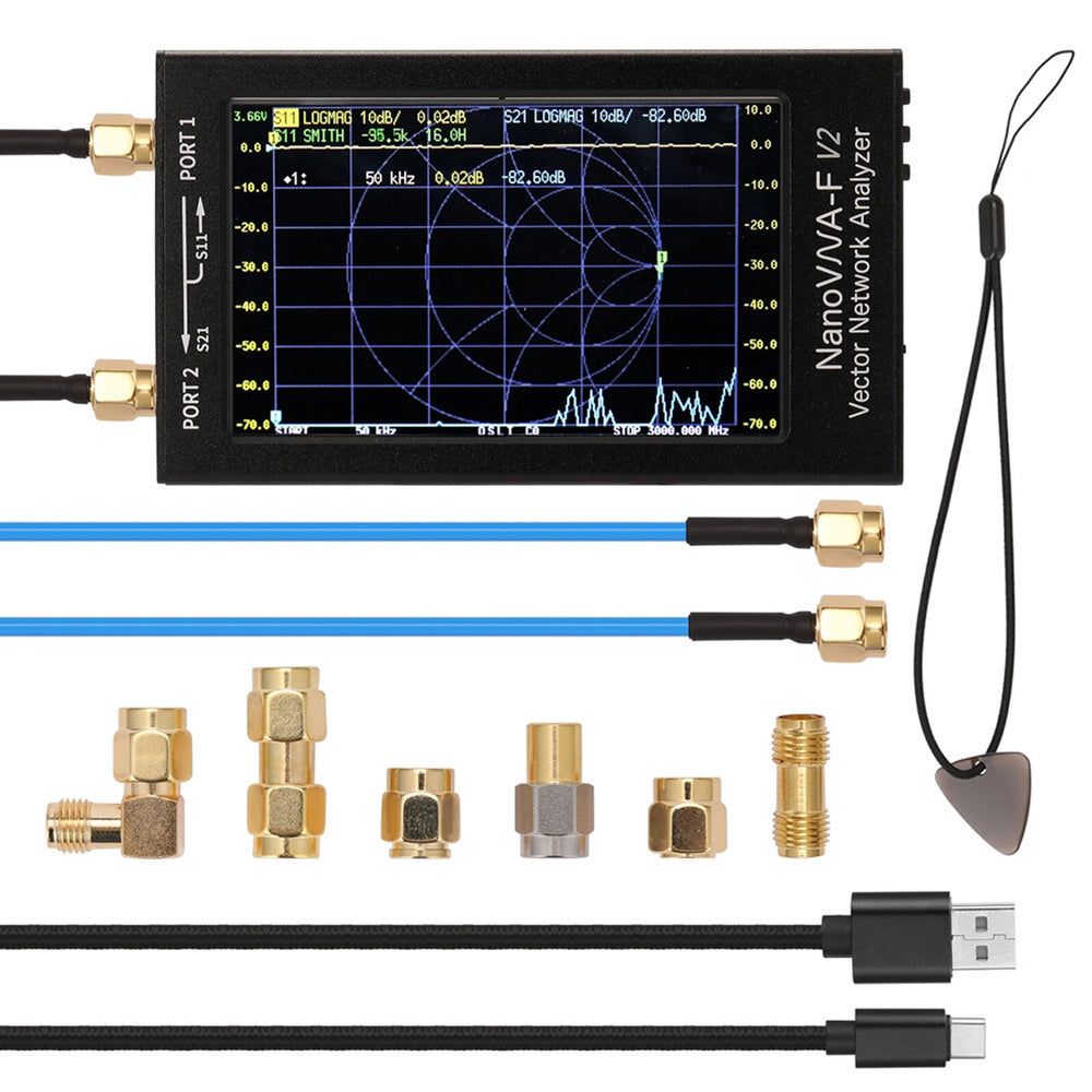 NanoVNA-F V2 50kHz-3GHz V5.0 Vector Network Analyzer IPS 4.3Inch LCD Display S-A-A-2 Antenna Analyzer Short Wave HF VHF UHF