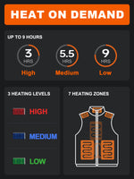 Auxo Men Heated Vest with 10000mAh Power Bank Included, 7 Heating Zones, Lightweight Electric Heating Vest