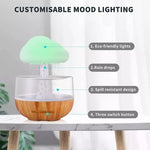 Rain Cloud Humidifier Light Water Drip Aromatherapy Diffuser Humidifier, Raining Cloud Night Light with 7 Color Lights, Essential Oil Diffuser Humidifier Waterfall Lamp, Relaxing Water Drop Sound for Sleep