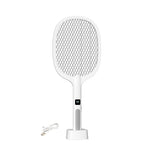 Electric Mosquito Swatter with Electronic Digital Screen Electric Exterminator Fly Swatter Detachable Handheld Auto Swat Mode Type-C Rechargeable