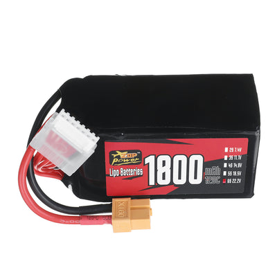 LinkMejor Power 22.2V 1800mAh 120C 6S LiPo Battery XT60 Plug for RC Drone