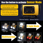 Smart 15m Sensor LED Headlamp USB-C Rechargeable Bright Head Clip Light Cap Head Flashlight Outdoor Waterproof Headlight for Fishing Camping