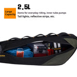 LinkMejor 2.5L Bicycle Inner Tube Bag Waterproof Side Zipper Night Reflective Strip Narrow Edge Bike Triangle Front Beam Frame Bag