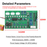 Circuit Four-in-One Practice Board Kit 9V Power Supply Multi-functional PCB Board Electronic Components Voice-Controlled Flowing Lights Educational DIY Kit Assembly