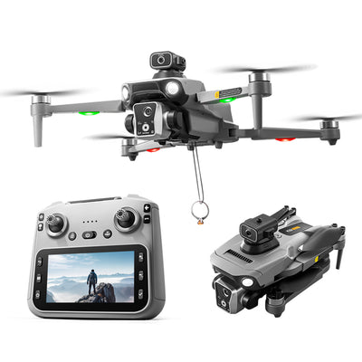 LinkMejor K19 MAX GPS 5G WiFi FPV with 5.9inch LCD Screen Controller HD Dual Camera Servo Gimbal 360° Obstacle Avoidance One-Key Airdrop Brushless Foldable RC Drone Quadcopter RTF
