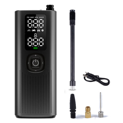 Multi-Function 120Psi Cordless Handheld Air Pump Portable Tire Inflator For Car Bicycle Motorcycle Tires Ball USB Charging With LCD Display Pressure Gauge