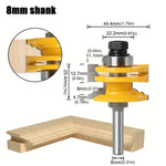 LinkMejor 1/2 Inch  8mm 12mm Shank Ogee Rail and Stile Router Bit Reversible Glass Door Rail & Stile Router Bit for Woodworking Precision Milling Cutter Factory Direct