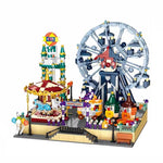LinkMejor JJ9238 Creative MOC Game Amusement Park with Clown Characters Building Block Brick Assembly Kit for Children Birthday Gift Toys