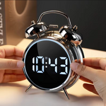 Metal Bell Powerful Wake-Up Alarm Clock Electronic Intelligent Loud Volume Student-Specific Wake-Up Artifact Super Loud Large Digital Display