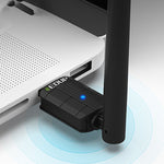 LinkMejor EP-AX300GS USB WiFi6 Adapter 300M Drive Free Wireless Network Card with 5dBi High Gain Antenna LAN Adapter for PC Computer