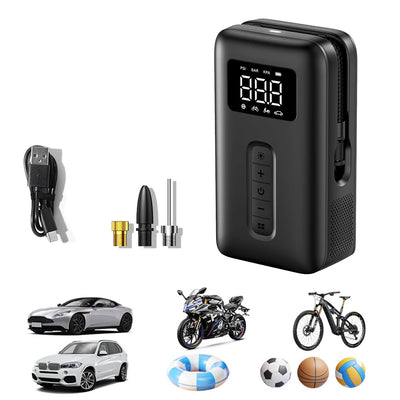 LinkMejor Tire Inflator Portable Air Compressor 150PSI Air Pump with Battery LED Light Cordless Tire Pump for Cars Bikes Balls