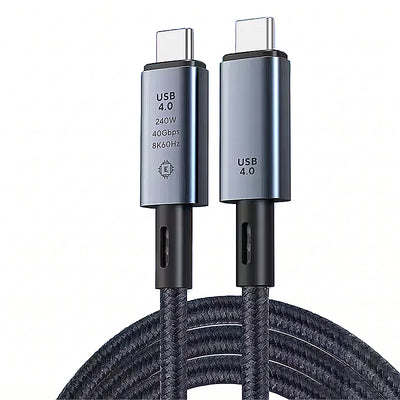PD240W Type-C to Type-C USB4 Cable Support 8K60Hz Video Output 40Gbps QC4.0 PD3.1 Fast Charging Data Transmission Copper Core Line 0.5M/1M/1.5M/2M Long for iPhone 17 17Pro 16 Pro Max for Huawei Mate XTs for OPPO for VIVO