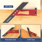 LinkMejor 3PCS Multi-angle Measuring Ruler Square Ruler Metric and Imperial Scale Woodworking Scribing Measure Tools for Marking and Measuring