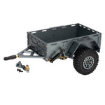 Aluminum RC Rock Crawler Trailer CNC Machined Utility Simulation Parts with Ball Head Hitch Compatible for 1/18 TRX4M SCX24 Redcat Car Vehicles Models Spare Accessories