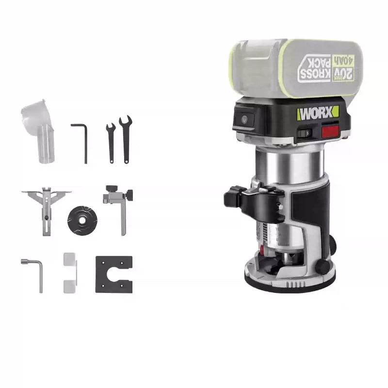 LinkMejor WU560 Cordless Brushless Trim Router 20V 10,000-30,000 RPM 6.35 mm Wood Router Without Battery