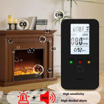 4 in 1 Gas Alarm Methane Carbon Monoxide Temperature Humidity Monitor High Decibel Warning LCD Display Plug and Play Safety Device