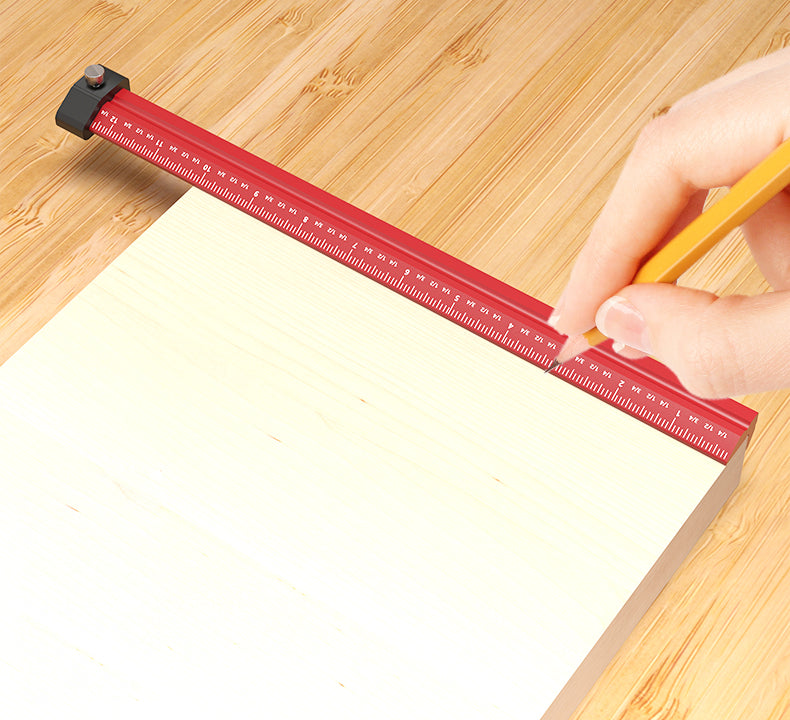 LinkMejor 4PCS V Shape Ruler 7/9/12/22inch Portable Woodworking Tool with Double-Sided Imperial Scale and Storage Hook Ideal for Accurate Vertical Measurement